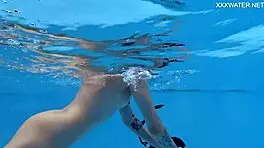 Mimi Cica Gets Horny Underwater with Ex Girlfriend, Showing Natural Tits and Ass