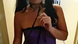 emo bondage slut dragged to toilet for piss and cock sucking