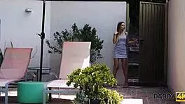 amazing blonde tries mature cock in daddy4k