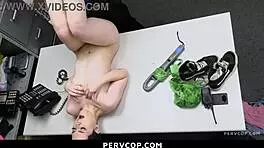 officer catches teen stealing vibrator and fucks her doggystyle in garage 😏