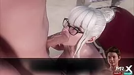 Treasureofnadia takes cock in mouth and sucks in hentai game