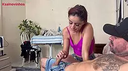 Maid ironing clothes while boss eyes her naughty teen 18+ fetish moves