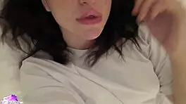 Lustful brunette passionately masturbates closeup with vibrator on pussy and ass