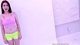 Blonde sweetie enjoys sucking big cock in studio, loving every deepthroat moment with cumshot finish