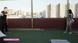 Hot milf brunette latina fucks pornstar on taster show