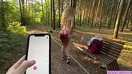 Stepbrother Cranks Vibrator to Max in Public Park!