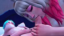 Lustful futanari stepsister sets up hard anal for punk stepsister in hentai sims