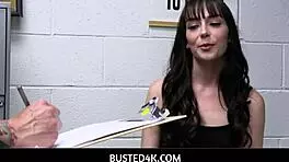 Mall officer punishes hot shoplifter teen in office