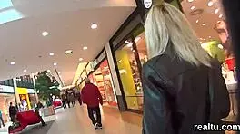 Charming czech nympho tempted in mall pounded in pov
