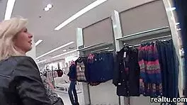 Charming czech nympho tempted in mall pounded in pov