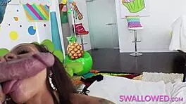 Swallowed Holly Hendrix Gets a Deepthroat Workout with Big Cock