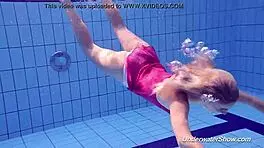 proklova takes off bikini and swims underwater