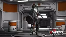 Sci-Fi Base Camp Male Android Plays With A Sexy Ebony On The Exoplanet