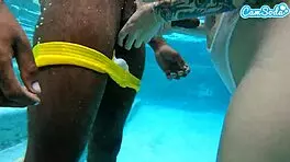 Hot Teen Amateur Gets Slammed By Big Black Cock Underwater On Webcam Cumshot