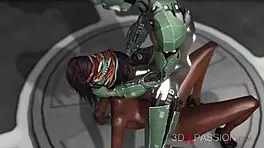 Sci-Fi Base Camp Male Android Plays With A Sexy Ebony On The Exoplanet