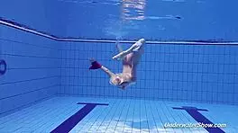 proklova takes off bikini and swims underwater