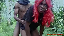 Naughty Ebony Latina Gets a Hard BBC Pounding in African Forest