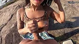 Risky Beach Sex: He Eats Teen 18+ And Cums On Big Ass