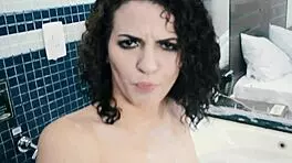 petite hairy masturbates with toy