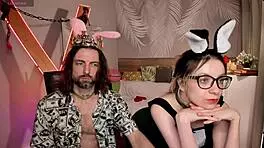 Blonde couple dances in bedroom streams