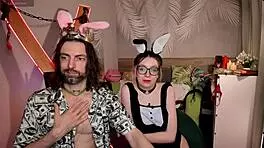 Blonde couple dances in bedroom streams