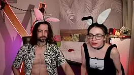 Blonde couple dances in bedroom streams