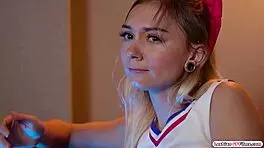 Blonde Cheerleaders Kiss And Lick Pussy