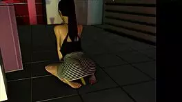 Edwina masturbates with anal toys and cums on her soles