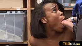 Skinny EBONY teen 18+ incluencer GETS FUCKED hard and rough