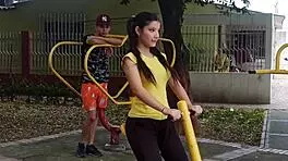 my colombian stepsister was teaching me exercises, and we ended up having the sex i've always wanted