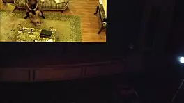 Horny Ebony Girl Masturbates Bent Over in Dreams Scene!