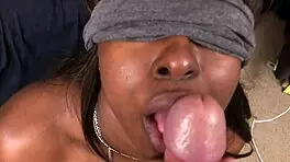 does this black teen suck white dick for a facial?