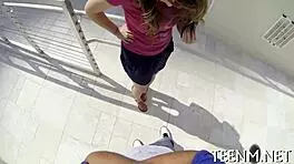 Is babe courtney loxx sucking that rod for cash? Watch her bent over!