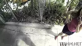 Is babe courtney loxx sucking that rod for cash? Watch her bent over!