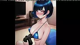 anime girls sucking and kissing in the rain