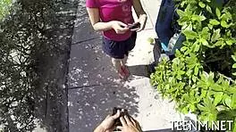 Is babe courtney loxx sucking that rod for cash? Watch her bent over!