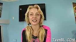 Staggering Young 18+ Lady Receives Rough Fucking, Oral Blowjob, and Cumshot in Close-Up