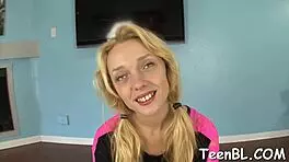 Staggering Young 18+ Lady Receives Rough Fucking, Oral Blowjob, and Cumshot in Close-Up