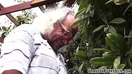 brunette teen gives blowjob and gets facial from old man?