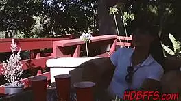 pussy eating teens at the party with dildos and muff diving 😏