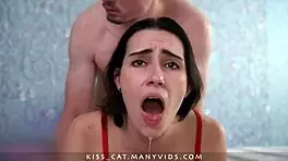 brunette webcam girl in red underwear moaning softly