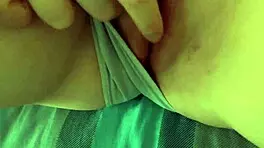 Amateur teen masturbates after letting her creamy wet pussy get fingereked