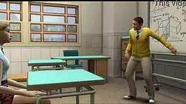 Teacher fucks teen student in classroom, licking pussy and assfucking.