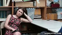 She lets the security guard fuck her after getting caught shoplifting.