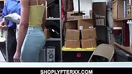 Hot ebony teen 18+ shoplyfter banged for stealing