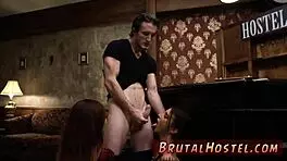 Brazilian teen with short red hair experiences rough anal for the first time, feeling excited