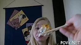 Nympho teen enjoys passionate sex with tight pussy licking