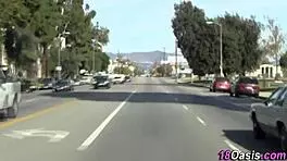 European Teen 18+ Fingered Outdoors with Natural Tits in High Definition Action