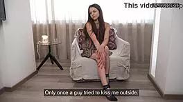 Our new extremely shy virgin girl hortense blanchet masturbates tight pussy