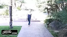 Horny babe summer day craves huge cock in pussy!